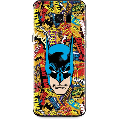 DC Comics Batman Mask Vintage Pattern Galaxy S8 Plus Skin